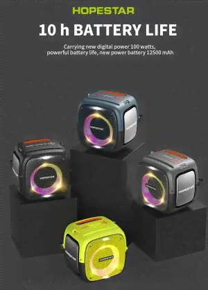 МОЩНАЯ ! Портативная колонка Hopestar Party One 80W с двумя микрофонами-4