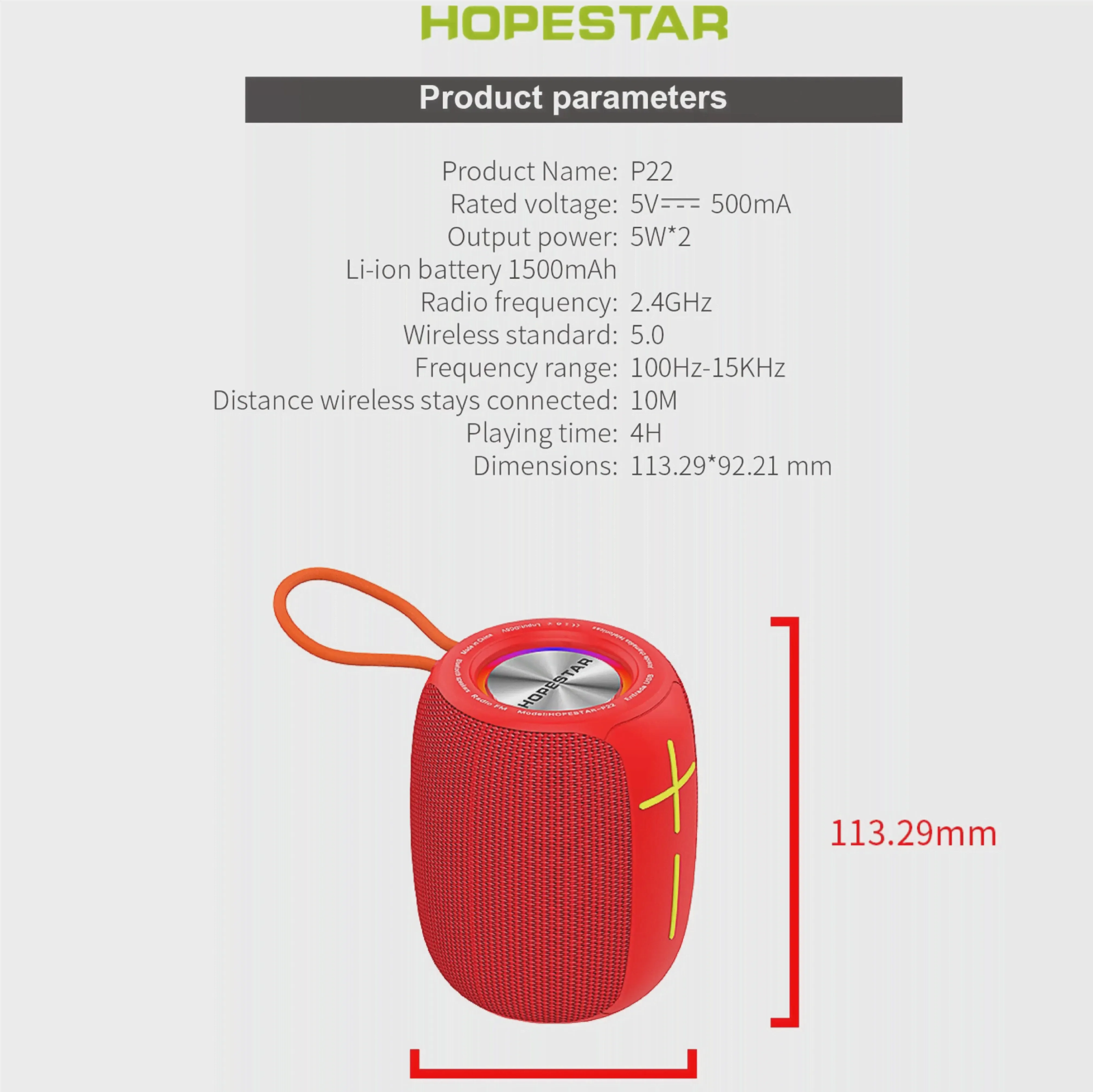 🛍 Беспроводная портативная Bluetooth Колонка HOPESTAR-P22, водонепроницаемая IPX6 колонка с басами, музыкальный плеер, сабвуфер, Бумбокс с микрофоном, USB, AUX, TF-2