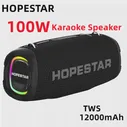 HOPESTAR A6MAX 100 Вт Мощность TWS Bluetooth Динамик Портативный RGB Подсветка Сабвуфер Hi-Fi Стерео Беспроводной Микрофон Караоке Динамик