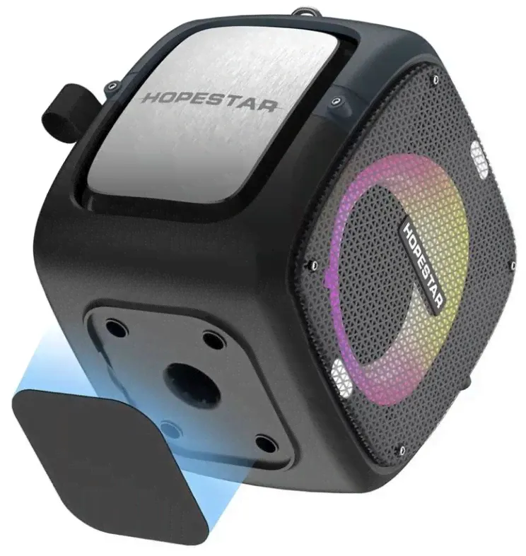 HOPESTAR PartyOne портативная система 80Вт, 2 микрофона, аккумулятор, Bluetooth, AUX, LED-2