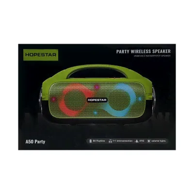 Колонка блютуз HOPESTAR A50 PARTY черно-зеленый оптом по низким ценам!-0