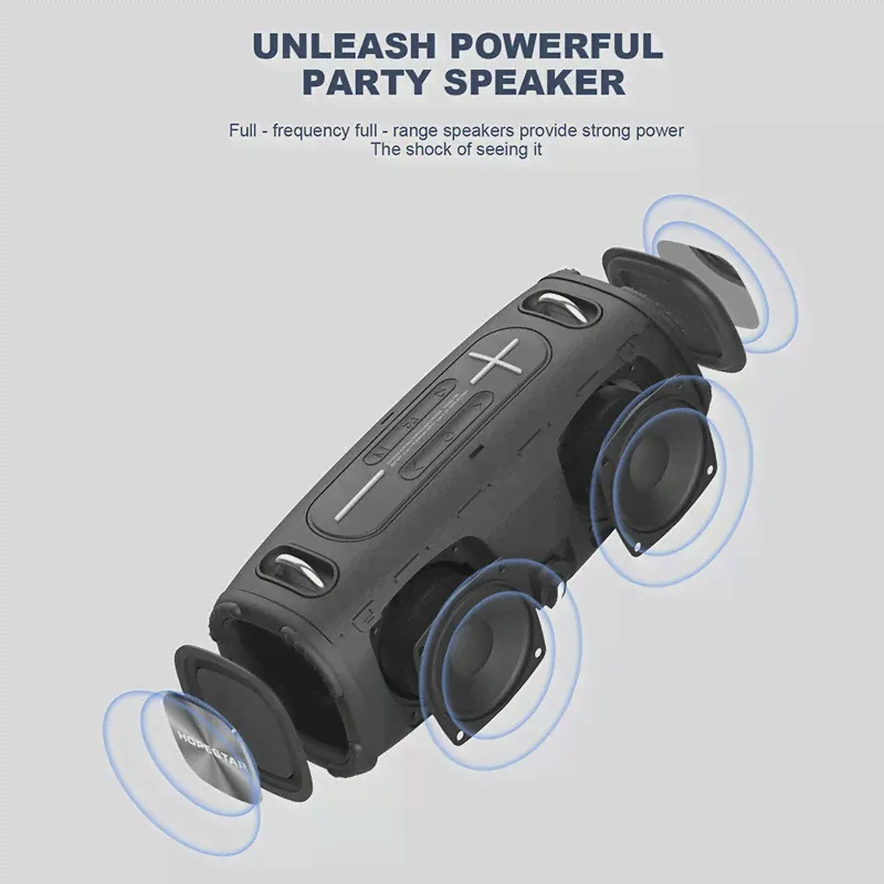 Портативная беспроводная колонка Hopestar H50 Bass Boost портативная колонка (Bluetooth, TWS, MP3, AUX, Mic)-3