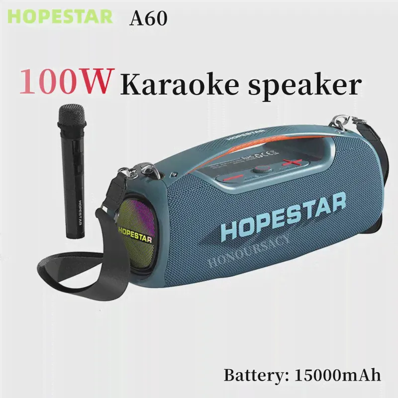 Hopestar A60 100 Вт Караоке Bluetooth Динамик Высокой Мощности Наружная Портативная Беспроводная Колонка Музыкальный Центр Сабвуфер Super Base Аудио