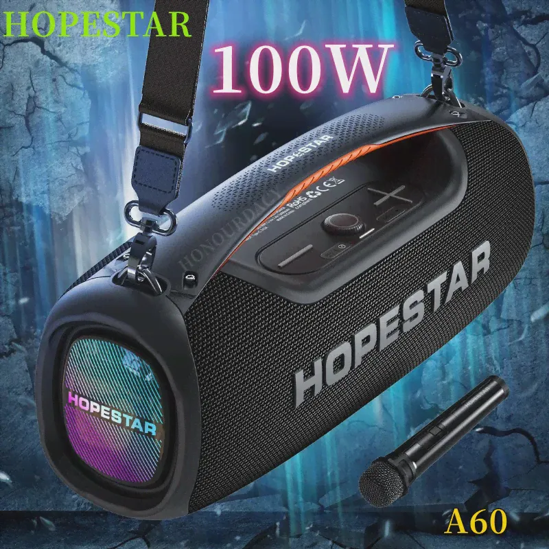 МОЩНАЯ ! Портативная беспроводная колонка Hopestar A60 100W, 15000 mAh с микрофоном-2