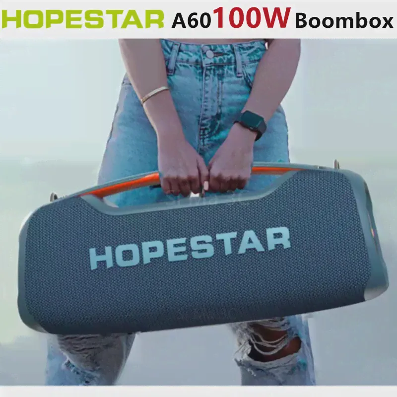 Беспроводная Bluetooth-Колонка HOPESTAR A60, 100 Вт, портативная уличная колонка с объемным стереозвуком, с микрофоном
