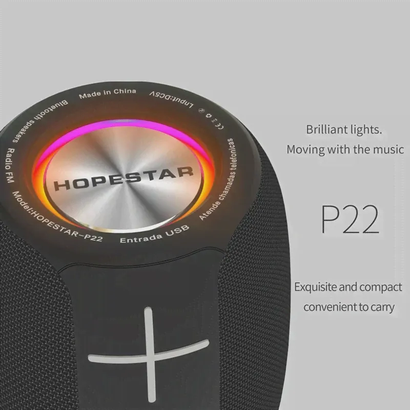 Беспроводная портативная Bluetooth Колонка HOPESTAR-P22, водонепроницаемая IPX6 колонка с басами, музыкальный плеер, сабвуфер, Бумбокс с микрофоном, USB, ... (art.: 3920b538f5d65)