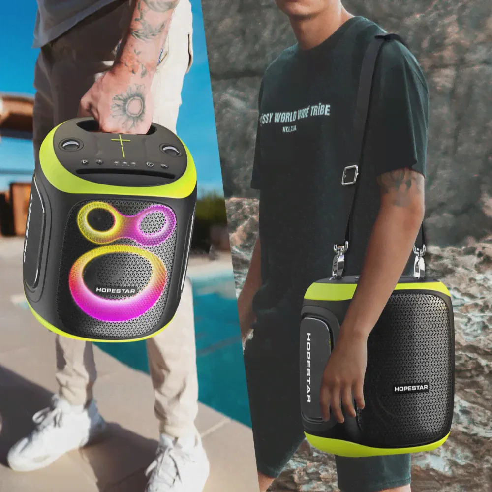 NEW ! МОЩНАЯ ! Портативная колонка Hopestar Party 130 120W с двумя микрофонами 22000mAh-3
