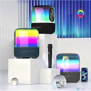 МОЩНАЯ ! Портативная беспроводная колонка Hopestar SC-01 60W с микрофоном, 3D подсветкой, 12000mAh-0