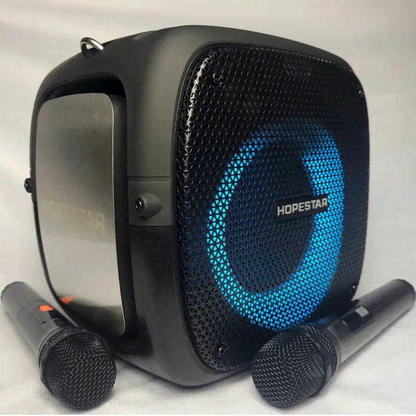Портативная Bluetooth Колонка Hopestar Party One 80 Вт, с двумя беспроводными микрофонами/портативная акустика /блютуз колонка-0