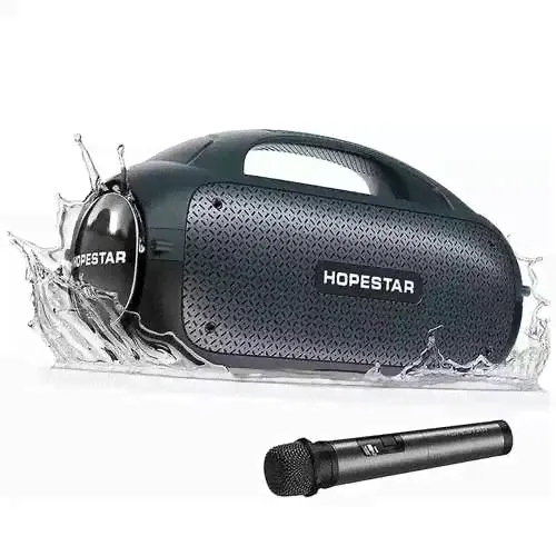Портативная беспроводная Bluetooth колонка HOPESTAR A50 с микрофоном (синий)-0