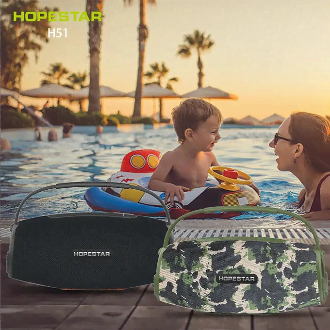 Портативная беспроводная колонка Hopestar H51 Bass Boost 55W, 6000 mAh (Bluetooth, TWS, MP3, AUX, Mic)-2