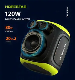 NEW ! МОЩНАЯ ! Портативная колонка Hopestar Party 130 120W с двумя микрофонами 22000mAh-1