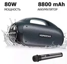 Портативная колонка HOPESTAR A50 80Вт с микрофоном Синий