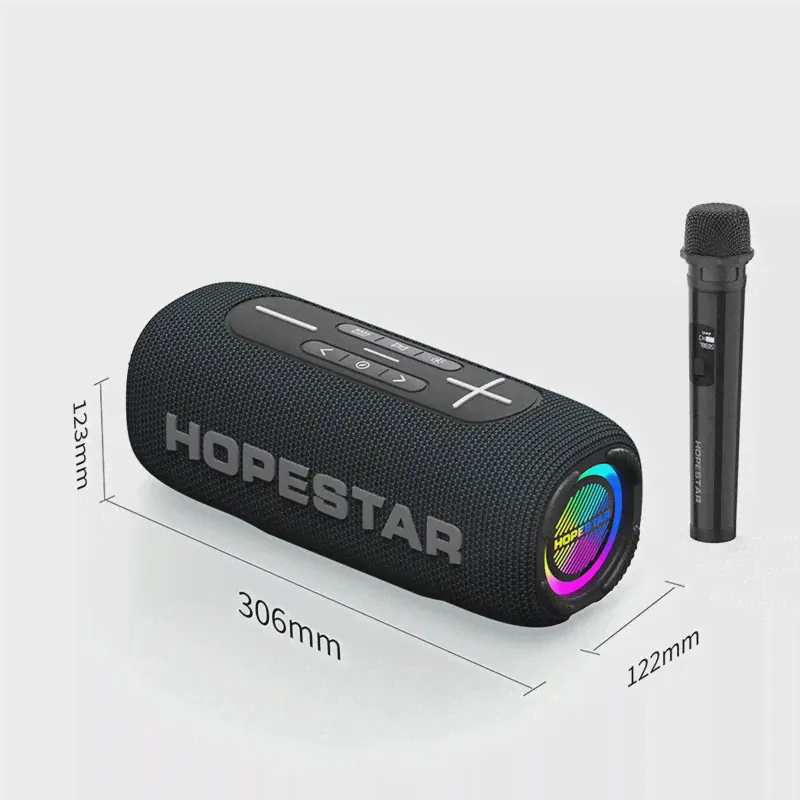 Мощная bluetooth-Колонка HOPESTAR 80 Вт, портативный уличный сабвуфер с микрофоном, FM-радио, домашний караоке-динамик TWS, soundbox (art.: 3920be49ed13f)-2