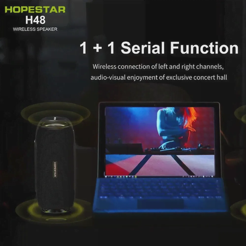 🛍 Bluetooth-Колонка HOPESTAR H48 портативная мощная уличная Водонепроницаемая музыкальная система TWS стерео сабвуфер колонка с радио-2