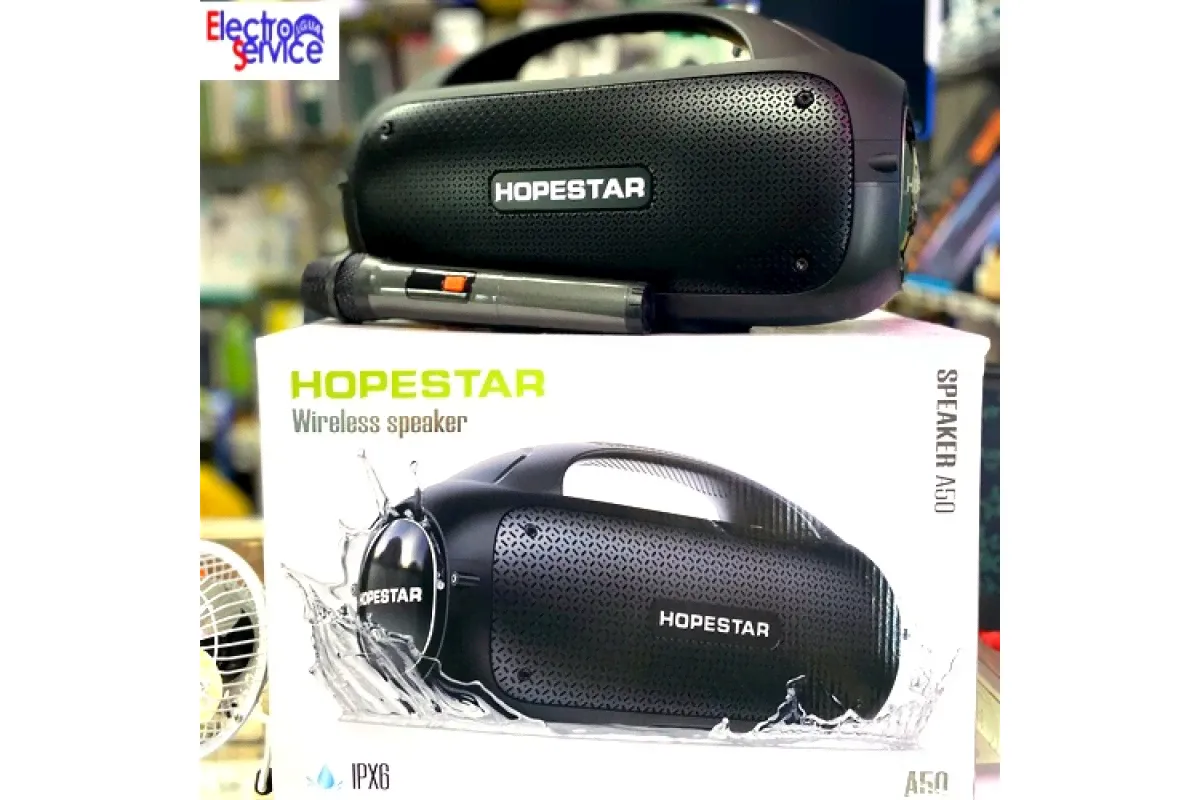 колонка HOPESTAR A50 + беспроводной караоке микрофон. 80W-0