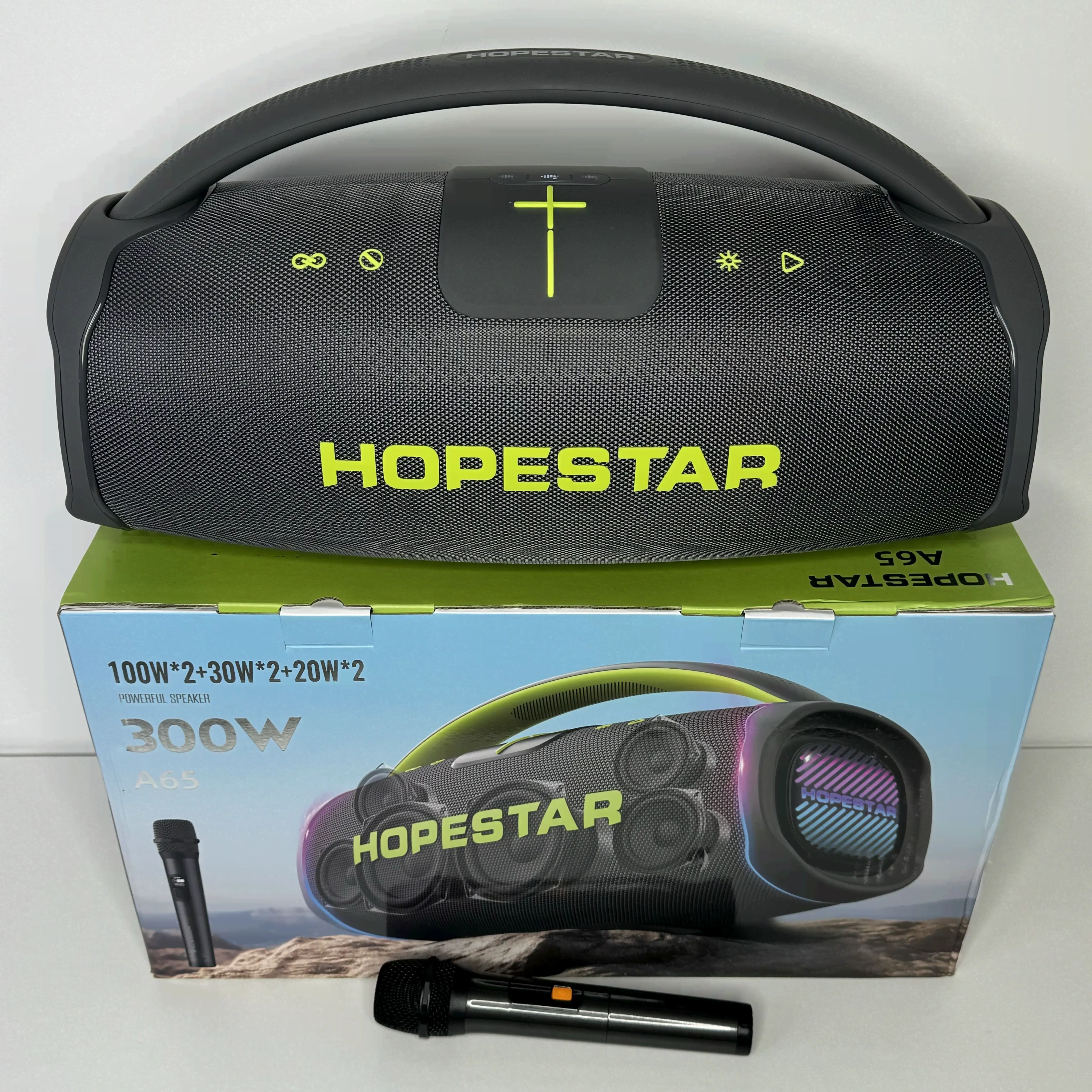 HOPESTAR A65, огромная акустическая Bluetooth колонка с 6 динамиками и радио микрофоном мощностью 300W!