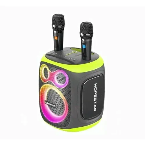 Портативная Bluetooth Колонка Hopestar Party 130, с двумя беспроводными микрофонами, мощность 120Вт/портативная акустика /блютуз колонка (Серый)