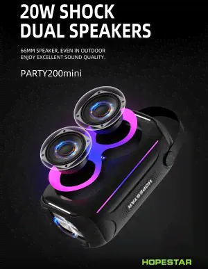 Беспроводной динамик HOPESTAR PARTY 200 mini портативная колонка 3000 mAh 20W-3