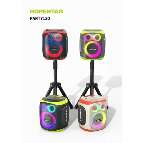 Портативная Колонка Hopestar Party 130 с двумя беспроводными микрофонами красная