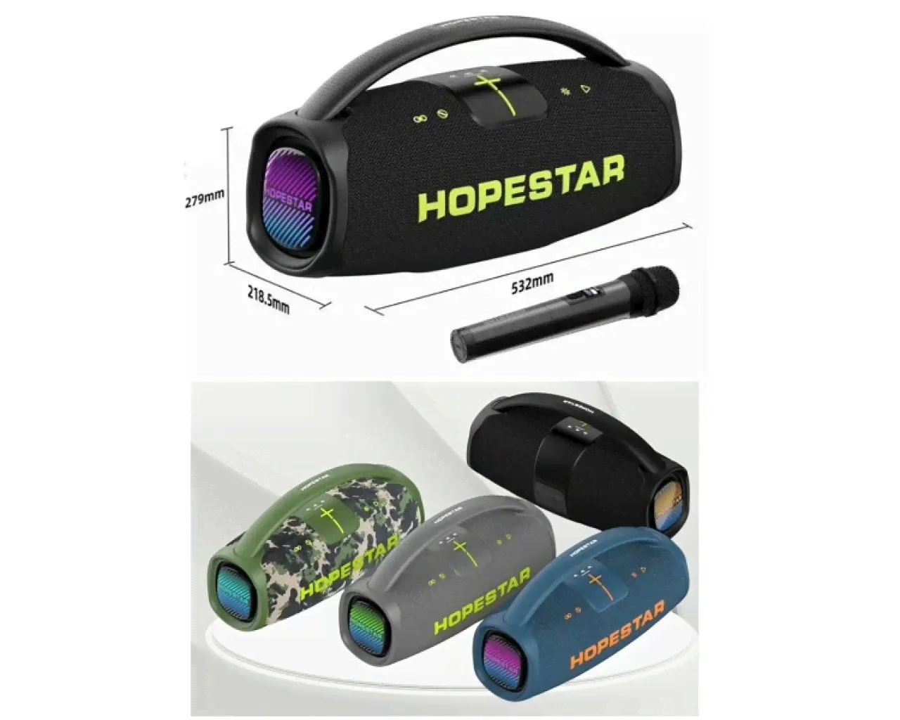 Портативная Bluetooth колонка Hopestar A65 (300W, микрофон)-0