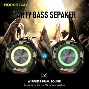 Портативная беспроводная колонка Hopestar P32 портативная колонка (Bluetooth, TWS, MP3, AUX, Mic)