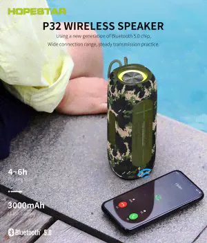 Портативная беспроводная колонка Hopestar P32 портативная колонка (Bluetooth, TWS, MP3, AUX, Mic)-3