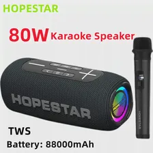 Мощная bluetooth-Колонка HOPESTAR 80 Вт, портативный уличный сабвуфер с микрофоном, FM-радио, домашний караоке-динамик TWS, soundbox (art.: 3920be49ed13f)