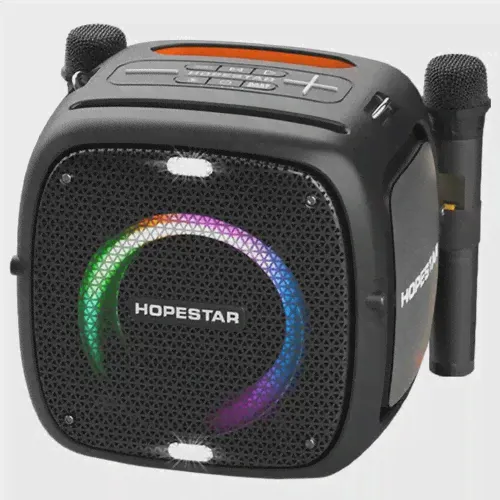 Портативная Bluetooth Колонка Hopestar Party One 80 Вт, с двумя беспроводными микрофонами/ колонка блютуз