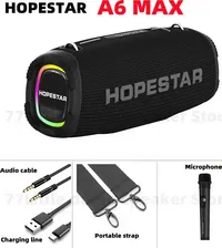 HOPESTAR 120W Outdoor Waterproof Bluetooth Speaker RGB Light Effect Home Party Karaoke Subwoofer Caixa De Som A6 Max