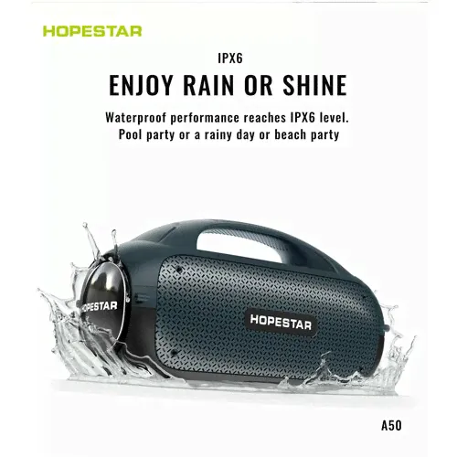 Портативная беспроводная Bluetooth колонка HOPESTAR A50 с микрофоном (серый)