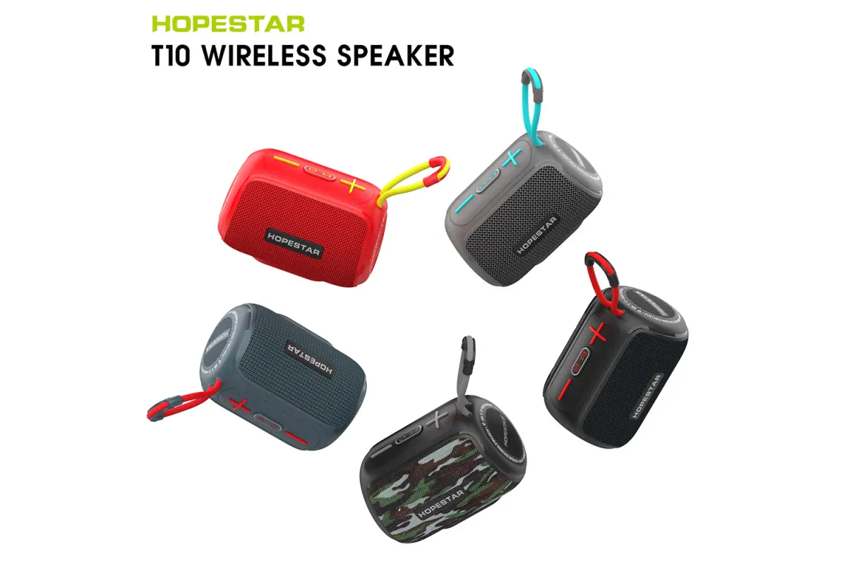 Активная акустическая система Портативная колонка Hopestar T10; 5W; Bluetooth; Type-C; AUX; Red