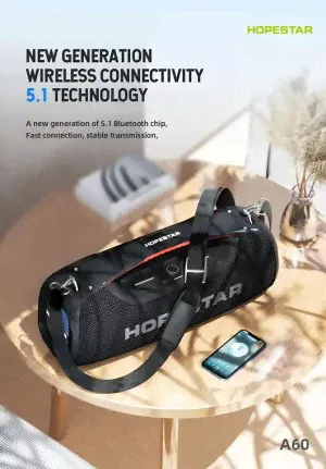 МОЩНАЯ ! Портативная беспроводная колонка Hopestar A60 100W, 15000 mAh с микрофоном-2