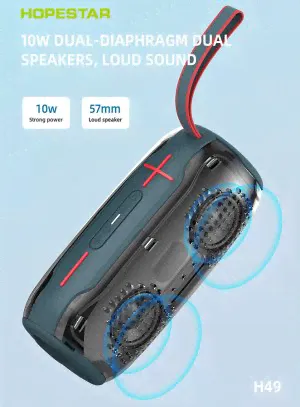 Портативная беспроводная колонка Hopestar H49 портативная колонка (Bluetooth, TWS, MP3, AUX, Mic)-4